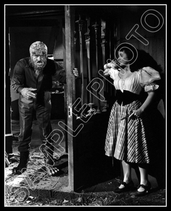 LON CHANEY JR.AS THE WOLF MAN   ELENA VERDUGO